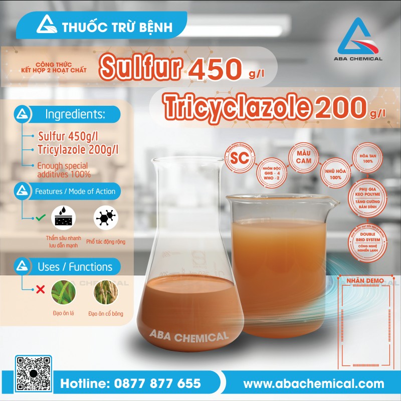 Thuốc Trừ Bệnh - Sulfur 450G/L + Tricyclazole 200G/L